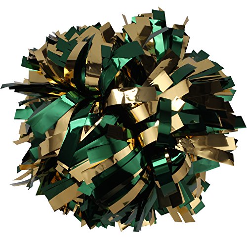 【中古】【未使用・未開封品】(Forest green/Gold) - ICObuty Metalic Cheerleader Cheerleading Pom pom 15cm 1 Pair/2 Pieces