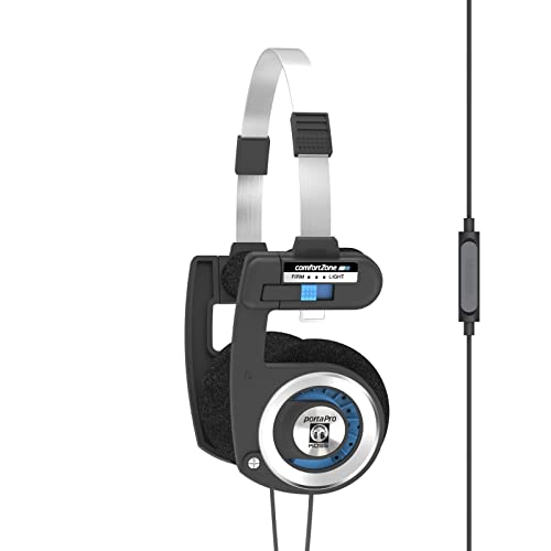 【中古】【未使用・未開封品】Koss Porta Pro マイクとリモートオンイヤーヘッドホン インラインマイク タッチリモコン 折りたたみ式デザイン 3.5mmプラグで有線 ブラック&シ｜AJIMURA-SHOP