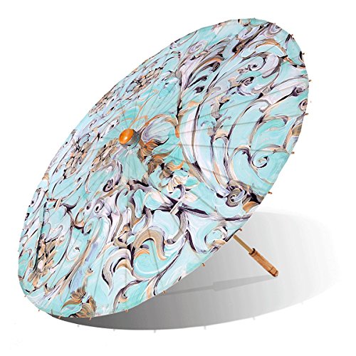 【中古】【未当て嵌める・未開封品】Lily-Lark 渦状文、紫外線押しとどめる日がさ、UPF50+ ラージ - 差しわたし37in (約94糎) の傘布 水色 その他-靴
