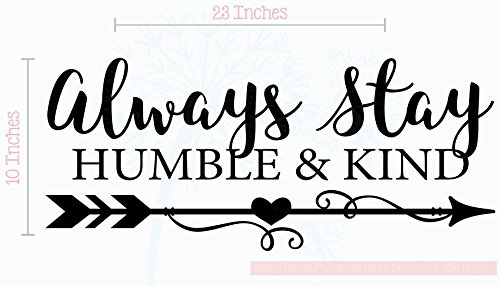 【中古】【未当て嵌める・未開封品】Stay Humble \u0026 Kindビニールアローアート インスピレーションウォールステッカー 23x10in 黒いこと
