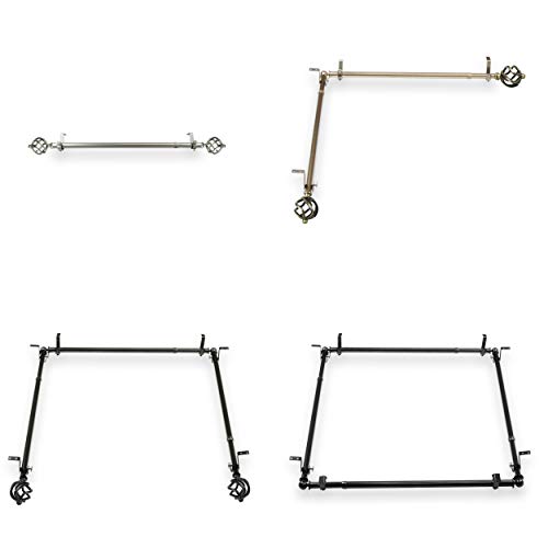 【中古】【未使用・未開封品】A&F Rod D?cor スピンマルチアングルルームディバイダー/寝室キャノピー/天井ロッド 調節可能 66~120インチ 3面 サテンニッケル|AJIMURA-SHOP