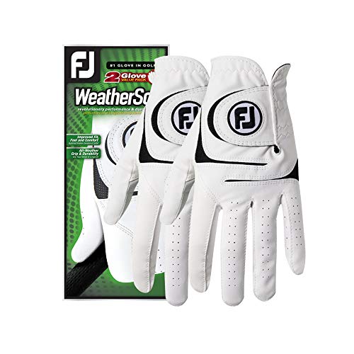 【中古】【未使用・未開封品】FootJoy WeatherSofメンズゴルフ用グローブ 2パック 世界No.1ゴルフグローブ Cadet Small ホワイト 15,450円