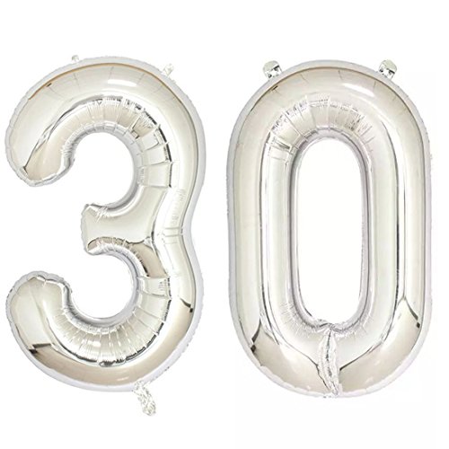 【中古】【未使用・未開封品】40インチシルバー箔ヘリウムジャンボ21デジタル番号バルーン、21th誕生日の装飾女の子または男の子、21年古い誕生日パーティーSupplies