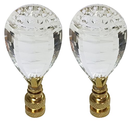 【中古】【未使用・未開封品】ロイヤルデザインバルーンドロップクリスタルランプフィニアルPolished Brassベース Pair CCF2011-PB-2