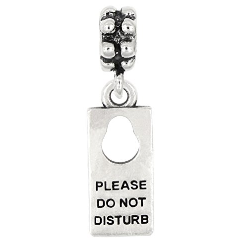 【中古】【未当て嵌める・未開封品】スターリングしろがね色いぶし完成Please Do Not Disturb Signダングルビーズチャーム