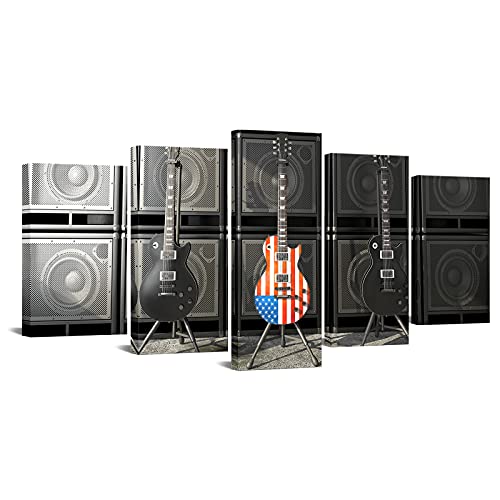 【中古】【未使用・未開封品】海チャーム???キャンバス印刷ウォールアート、音楽楽器ギター画像キャンバス壁アート、ギターUAS Flagキャンバスアート、フレーム、ハングす｜AJIMURA-SHOP