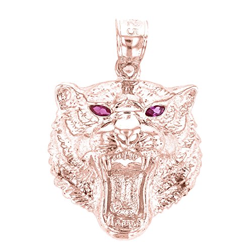 【中古】【未当てはめる・未開封品】Fine 10?Kサクラ色ゴールドRoaring赤いことCZ Eyed Bengal Tigerシャンデリヤ