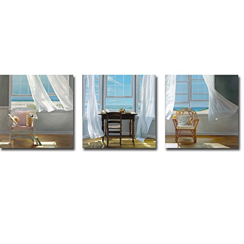 【中古】【未使用・未開封品】Getaway、Contemplation、& Tea Time by Karen Hollingsworth 3-pcプレミアムギャラリー‐ Gicleeアートセットすぐにハング)