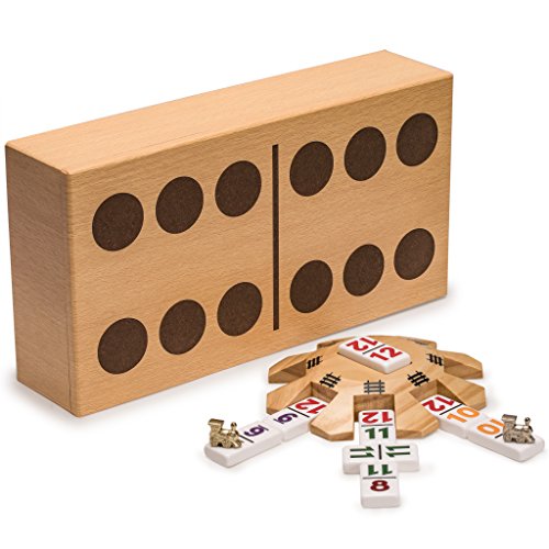 【中古】【未使用・未開封品】Complete Mexican Train Dominoes Set with Double 12 Dominoes Featuring Numerals, Wooden Hub, Train Markers, and Scorepad 32,835円