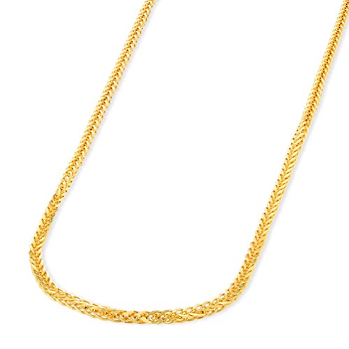 【中古】【未使用・未開封品】14?K黄色ゴールドスピガチェーン編組小麦Neacklace