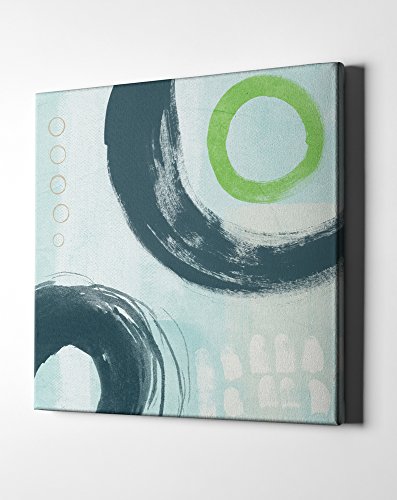 【中古】【未当て嵌める・未開封品】Epicグラフィティ\"青み円III \"" by Linda Woods、Giclee帆布壁美術 18\"" x 18\"" 青み Wall Art"