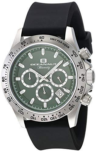 【中古】【未当て嵌める・未開封品】Oceanaut メンズ ビアリッツ」クォーツステンレススチール＆ラバーカジュアルウォッチ、色つや：黒いこと（型番：Oc6112R） 緑