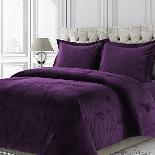 【中古】【未使用・未開封品】Tribeca Living VENICEDUVET Venice ベルベット オーバーサイズ 無地 羽毛布団セット キング パープル 36,516円