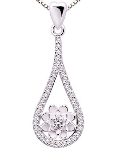 【中古】【未使用・未開封品】ALOV Jewelry スターリングシルバー キュービックジルコニア ペンダントネックレス ホワイト