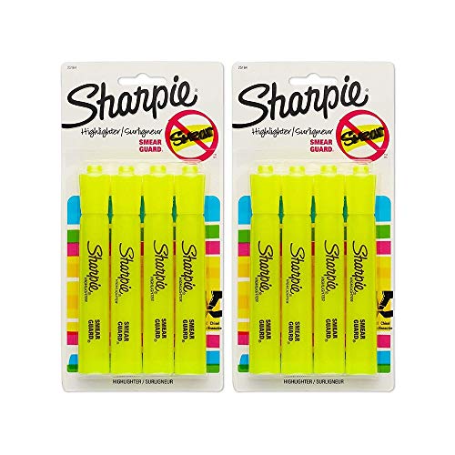 【中古】【未使用・未開封品】Sharpie Accent Tank 蛍光ペン チゼルチップ 蛍光イエロー 8-Pack
