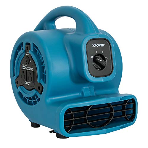 【中古】【未使用・未開封品】P-80A Mini Mighty Air Mover, Floor Fan, Dryer, Utility Blower with Built-in Power Outlets- Blue