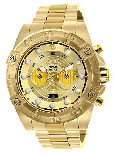【中古】【未当て嵌める・未開封品】Invicta Men\u0027s 26525 Star Wars Quartz Multifunction Gold Dial Watch