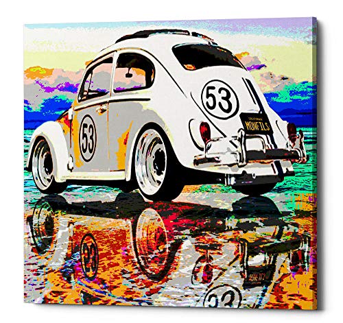 【中古】【未当て嵌める・未開封品】Epicグラフィティ\" Herbie at the beach \"" by Monfils、Giclee帆布壁作物 18\""x18\"" オレンジ色 EPIC-CA1818578"