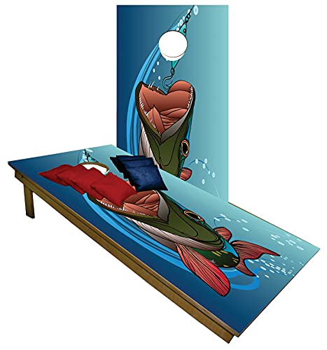【中古】【未使用・未開封品】Cornhole Beanbag Toss Gameゲームボード釣り魚Fisherman wバッグセット915