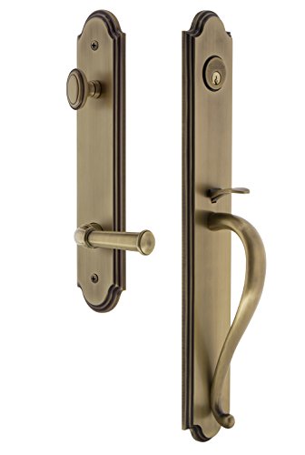 【中古】【未使用・未開封品】Grandeur 846788ハードウェア円弧一体型Handleset with SグリップとGeorgetownレバー Single Cylinder Lock - 2.75\