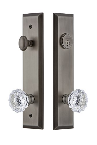 【中古】【未使用・未開封品】Grandeur Hardware 839271 Fifth Avenue トールプレートコンプリートエントリーセット フォンテーヌブローノブ付き バックセットサイズ - 2.75イ