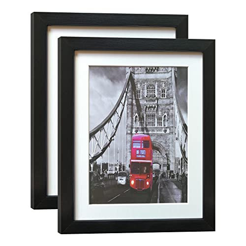 【中古】【未使用・未開封品】Wieco Art 8 x 10 ブラックフォトフレーム 写真フレーム 写真フレーム 本物のガラス 8x10インチの写真用 マットなしまたは5x7インチのマット付き｜AJIMURA-SHOP