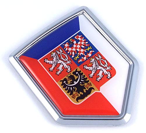 【中古】【未使用・未開封品】チェコ共和国国旗 車用クロームエンブレム 3Dデカール バンパーステッカー