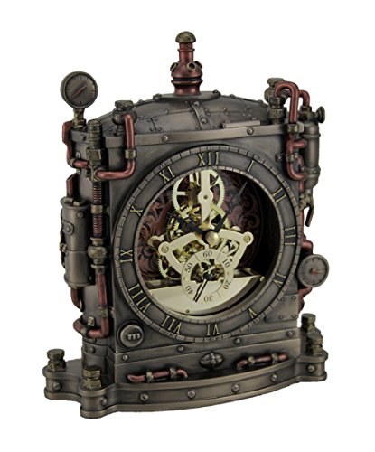 【中古】【未使用・未開封品】樹脂製炉棚時計 The Grand Machine スチームパンクスタイル ブロンズ仕上げ 炉棚時計 6.5 X 7.75 X 2.25インチ ブロンズ