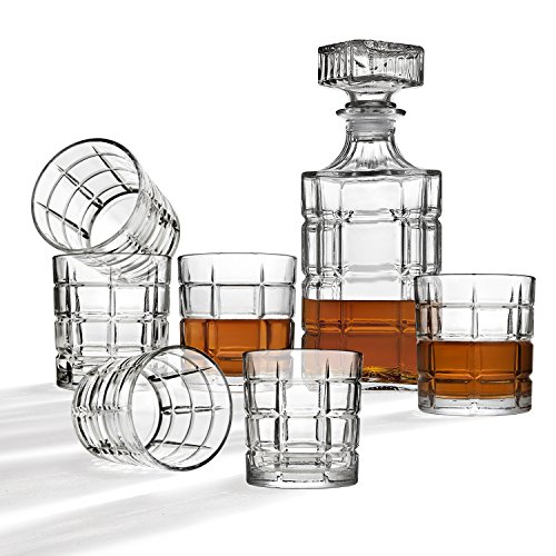 【中古】【未当て嵌める・未開封品】Whiskey Decanter And Glasses Bar Set, Includes Whisky Decanter And 6 Cocktail Glasses - 7 Piece Set