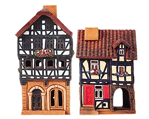 【中古】【未使用・未開封品】Handmade Midene ceramic miniatures 'Houses in Lauterbach' S19-1+S19-2