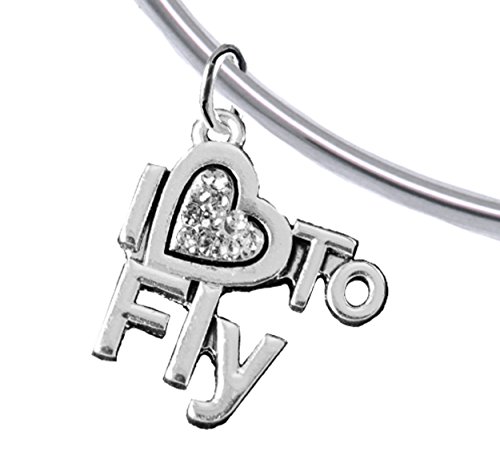 【中古】【未使用・未開封品】I Love to Fly、低刺激性、調節可能、チャームブレスレット、取り外し可能なボール、追加チャームwithoutツール。ニッケル、鉛、カドミウムフリ|AJIMURA-SHOP