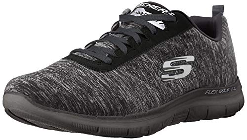 【中古】【未当て嵌める・未開封品】Skechers レディース Flex Appeal 2.0 バンドファッションスニーカー 黒いこと/濃灰色 7.5 US