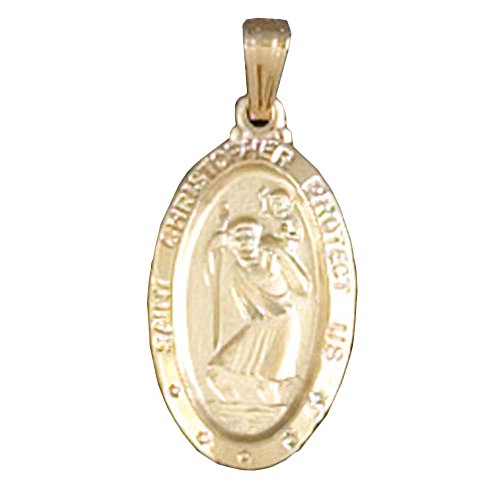 【中古】【未使用・未開封品】Dicksons Saint Christopher Protect Us エンボス加工 オーバルメダル ゴールドメッキ 18インチ ペンダントネックレス｜AJIMURA-SHOP