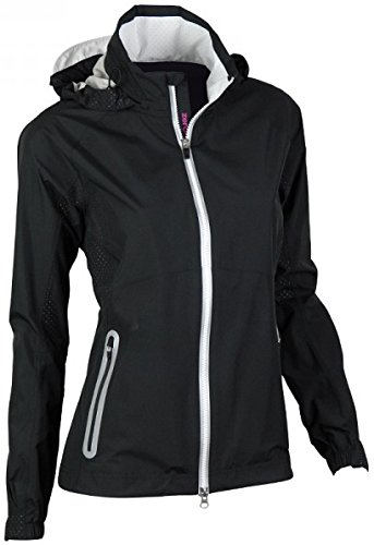 【中古】【未当て嵌める・未開封品】Zero RestrictionレディースHooded Olivia Jacket黒いこと/しろがね色Small レディースウェア-ウィンタースポーツ