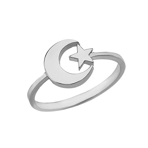 【中古】【未使用・未開封品】レディース925スターリングシルバーIslamic Crescent Moon and Starリング