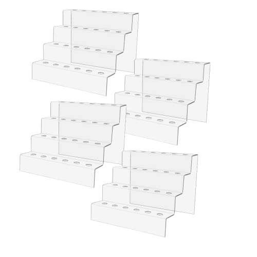 【中古】【未使用・未開封品】Marketing Holders ボトルストッパー 24スロット 4段 プレミアムアクリルディスプレイラック 4個セット
