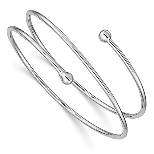 【中古】【未当て嵌める・未開封品】Iceカラット925スターリングシルバーバングルブレスレットカフExpandable Stackable for Women Slip On