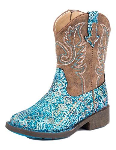 【中古】【未使用・未開封品】Roper Childrens Glitter Aztec Rndブルーブーツ ブルー