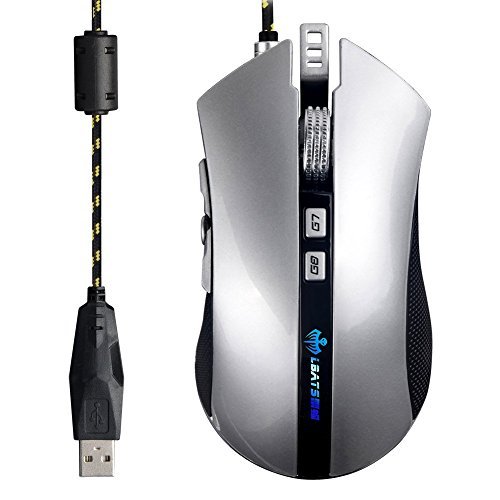 【中古】【未使用・未開封品】Programmable Gaming Mouse 9 Customizable Keys Adjustable Weight Aluminum Alloy Base 4 DPI Setting Modes up to 4800 (X8-Silver) [並行輸