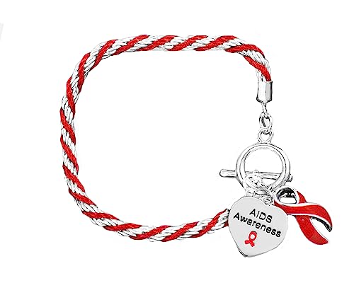 【中古】【未使用・未開封品】Aidsレッドリボンロープブレスレットin aギフトボックス( 1ブレスレット???小売)