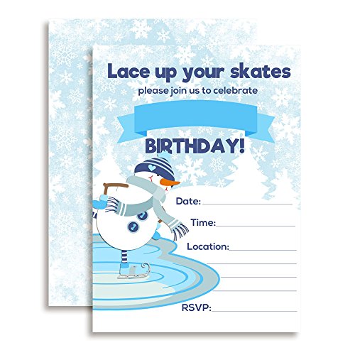 【中古】【未当て嵌める・未開封品】雪達磨Ice Skating生まれ落ちる日寄りあい連れ出す状、5?\" x7?\"" Fill In歌留多with 10白いこと状ぶくろby amandacreation"