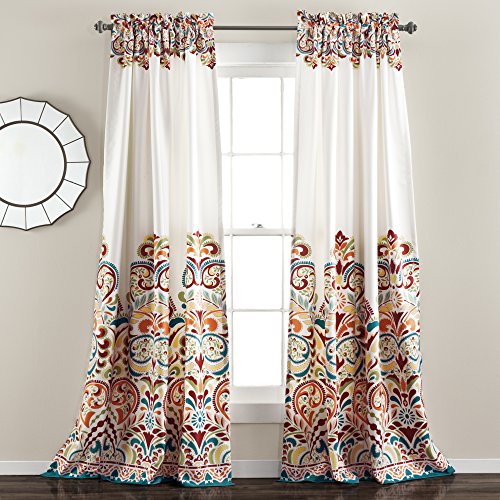 【中古】【未当て嵌める・未開封品】Clara Room Darkening Window Curtain Turquoise/Tangerine Set 52x95+2