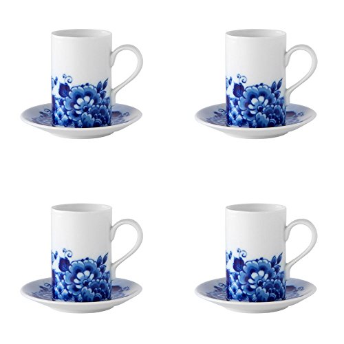 【中古】【未使用・未開封品】Vista Alegre コーヒーカップとソーサー4個セット 磁器ブルー|AJIMURA-SHOP