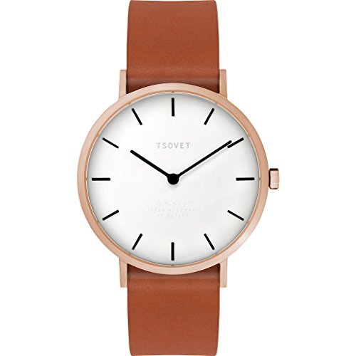 【中古】【未使用・未開封品】Tsovet svt-sl37ローズゴールド&ホワイト腕時計|タンレザー｜AJIMURA-SHOP