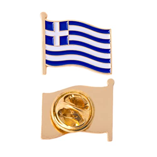 【中古】【未使用・未開封品】ギリシャ国旗ラペルピン エナメル 金属製 お土産 帽子 メンズ レディース 愛国心 (ウェービングフラッグラペルピン)