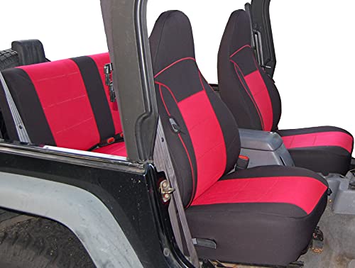 【中古】【未使用・未開封品】GEARFLAG ネオプレンシートカバー カスタムフィット Wrangler TJ 1997-02 フルセット (フロント+リアシート) (レッド/ブラック)