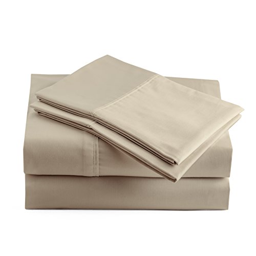 【中古】【未使用・未開封品】Peru Pima???600スレッドカウント???100%ペルーピマコットン???サテン???ベッドシーツセット ツイン ブラウン CO023758