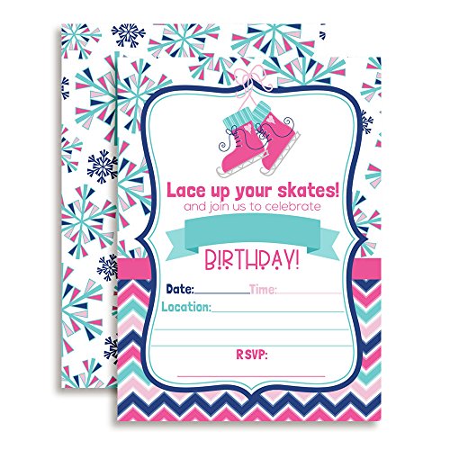 【中古】【未使用・未開封品】Winter Ice Skating誕生日パーティー招待状のガールズ、5?\