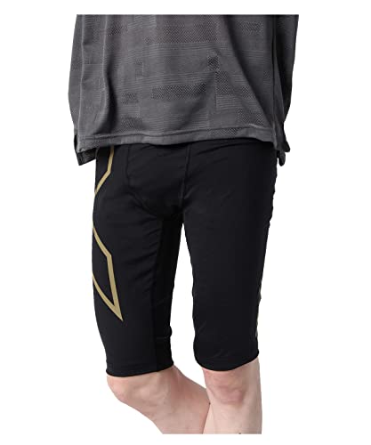 【中古】【未当て嵌める・未開封品】2XU MCS RUN COMPRESSION TIGHTS - G3 駈けっくら コンプレッションタイツ 黒いこと/ゴールドRF(BLK/GRF) XL
