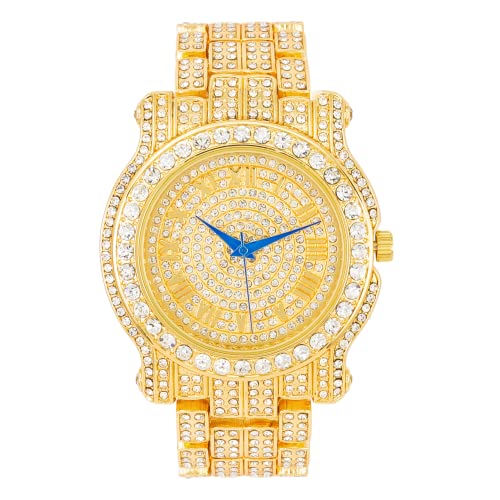 【中古】【未使用・未開封品】究極のゴールドIced OutヒップホップBling Bling Watch???l0504ゴールド
